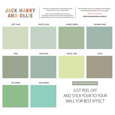 Scallop Wall Decals Green 10 Colourways - Jack Harry and Ollie