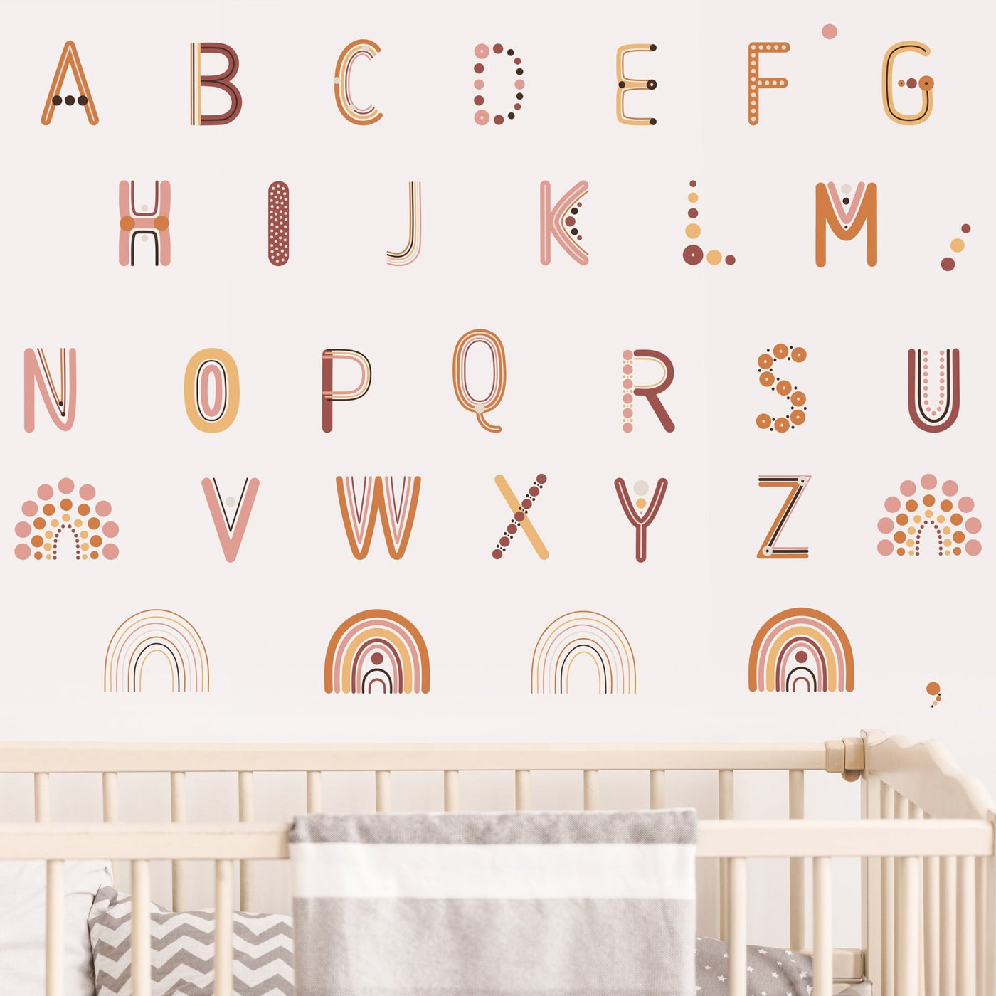 Boho Alphabet Wall Stickers - Jack Harry and Ollie