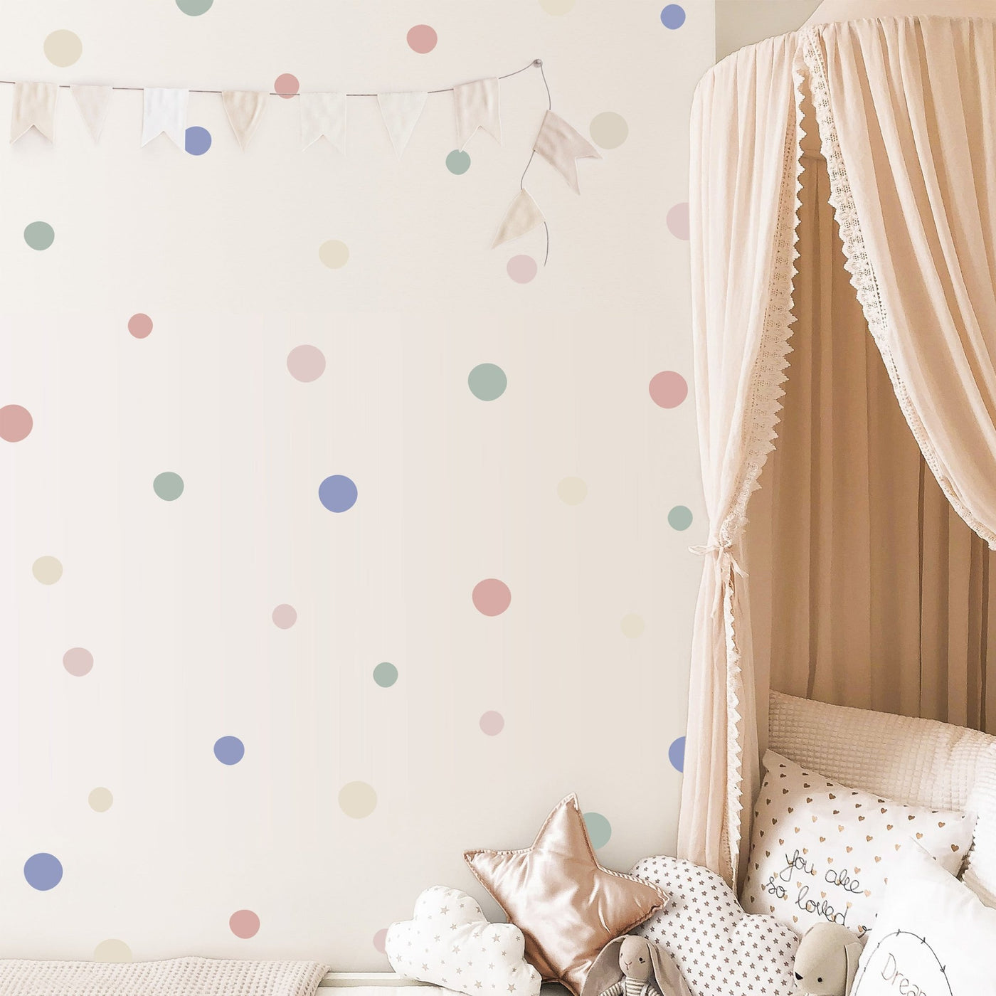 Irregular Shape Pastel Polka Dots Wall Stickers Colour Combo 2 - Jack Harry and Ollie