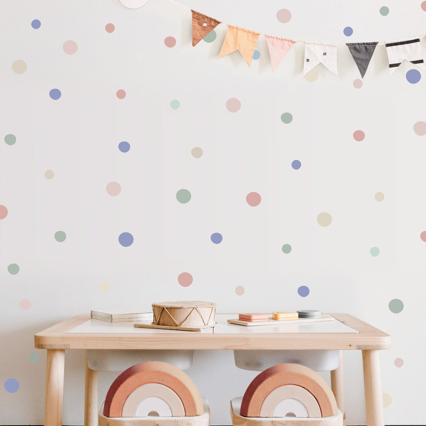 Irregular Shape Pastel Polka Dots Wall Stickers Colour Combo 2 - Jack Harry and Ollie