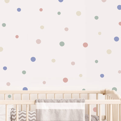 Irregular Shape Pastel Polka Dots Wall Stickers Colour Combo 2 - Jack Harry and Ollie