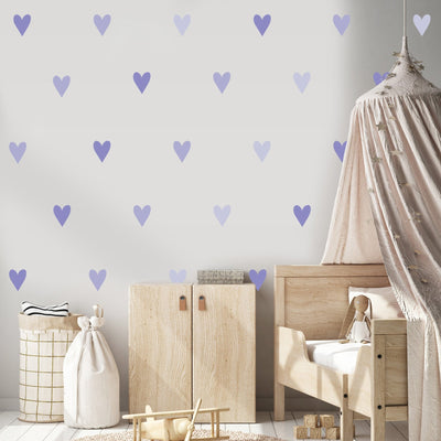 Lilac Heart wall Stickers - Jack Harry and Ollie