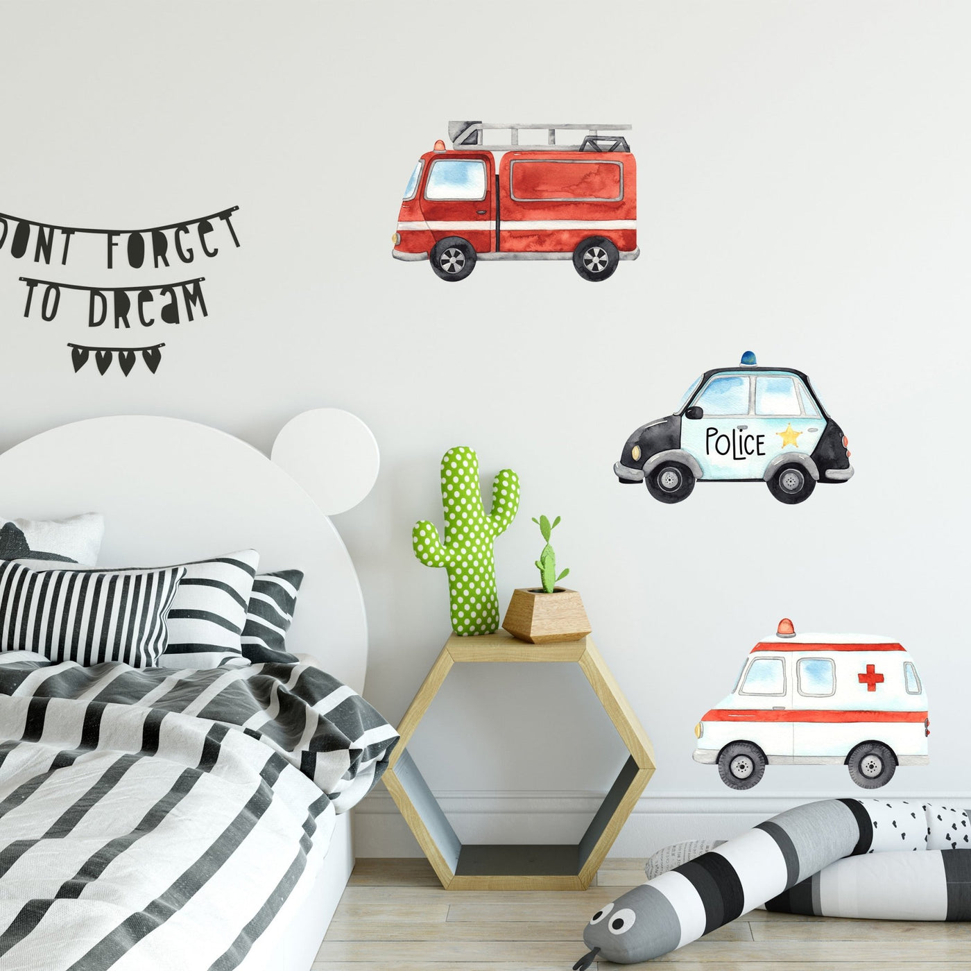 Little Emergency Vehicles Wall Stickers - Jack Harry and Ollie