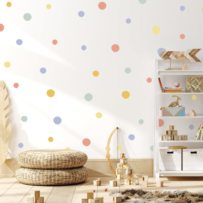 Multicolour Polka Dot Wall Stickers Colour Combo 5 - Jack Harry and Ollie