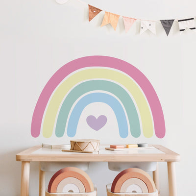 Pink Large Rainbow and Heart Wall Sticker - Jack Harry and Ollie