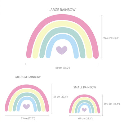 Pink Large Rainbow and Heart Wall Sticker - Jack Harry and Ollie