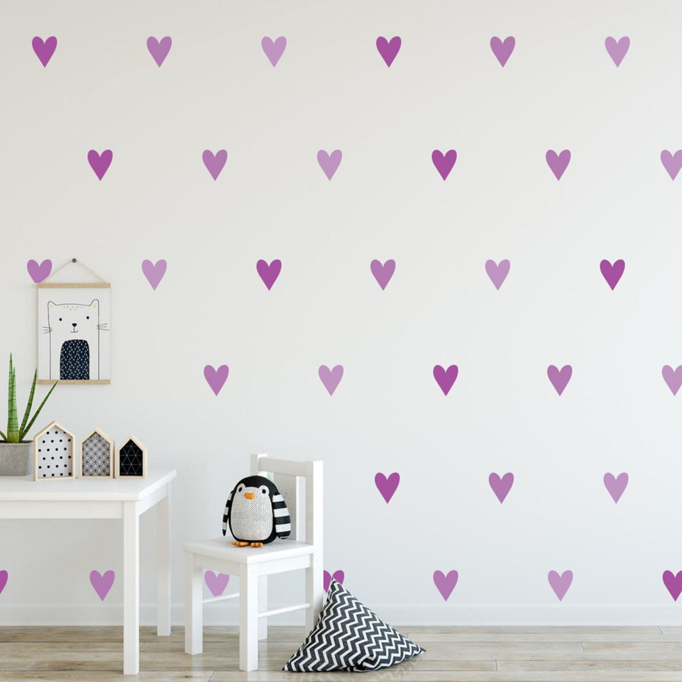 Purple Heart Wall Stickers - Jack Harry and Ollie