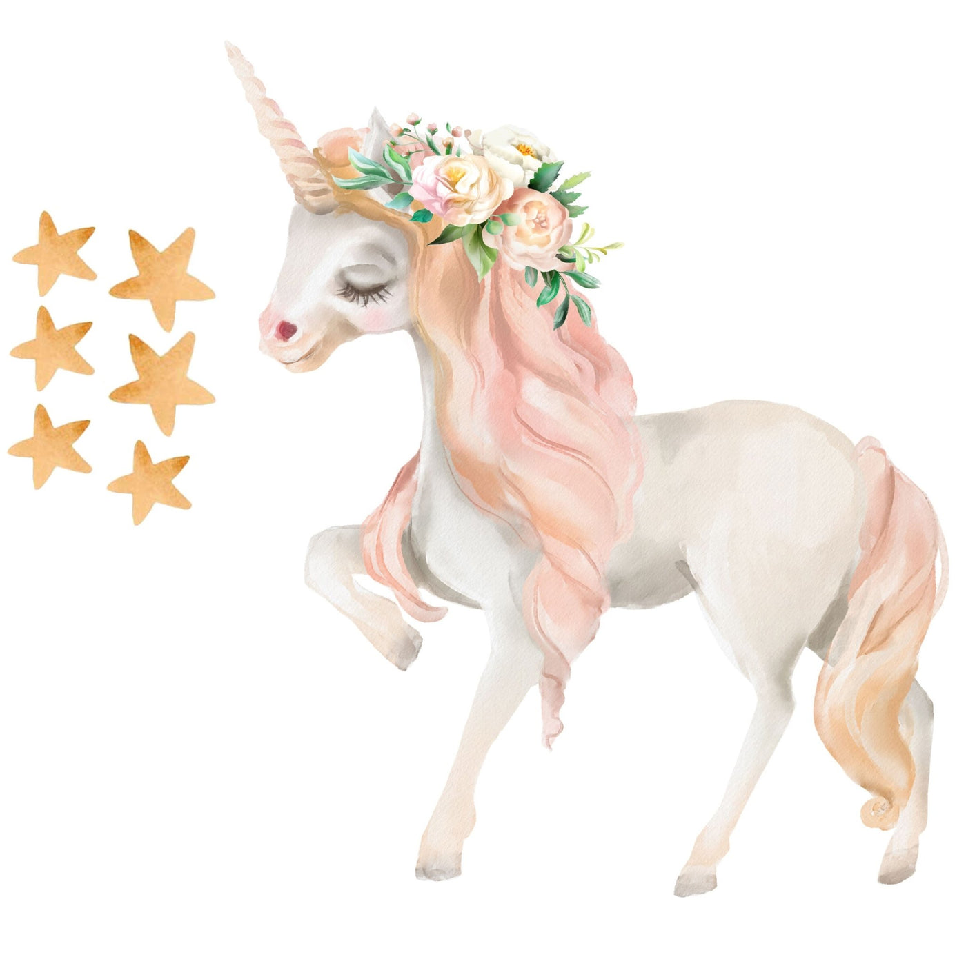 Unicorn Floral Wall Decal - Jack Harry and Ollie