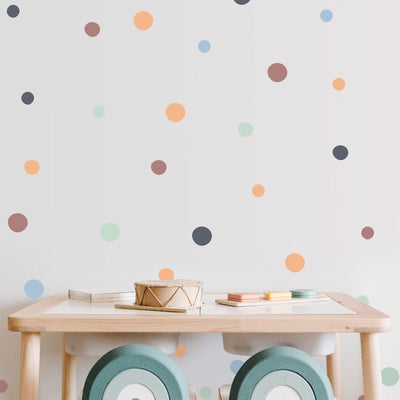 Warm and Earthy Irregular Shape Polka Dots Wall Stickers Colour Combo 1 - Jack Harry and Ollie