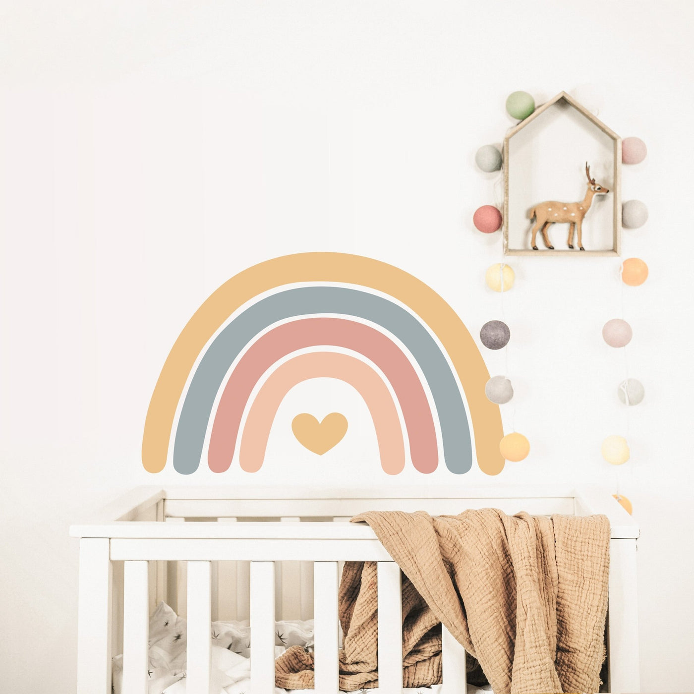 Yellow Large Rainbow and Heart Wall Sticker - Jack Harry and Ollie